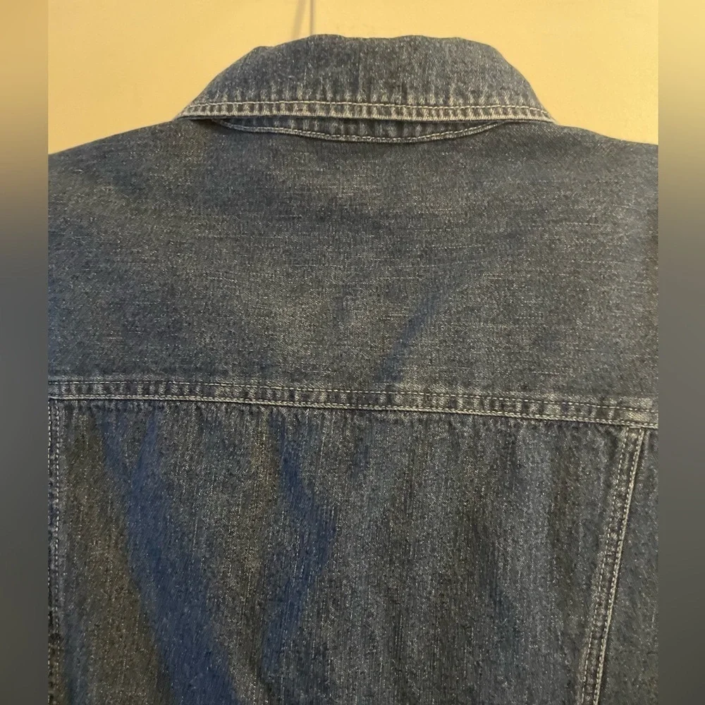 Vintage Denim Vest Button Front Collar Size Extra Large